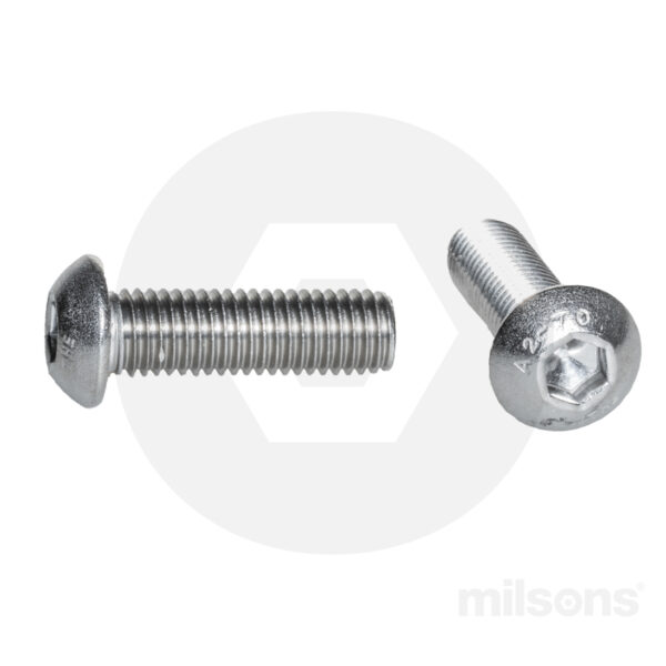 BUTTON HEAD SOCKET SCREW SS304 M10x20