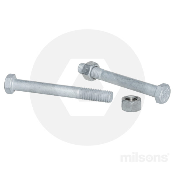 BOLT/NUT MILD STEEL M10x160 GALV
