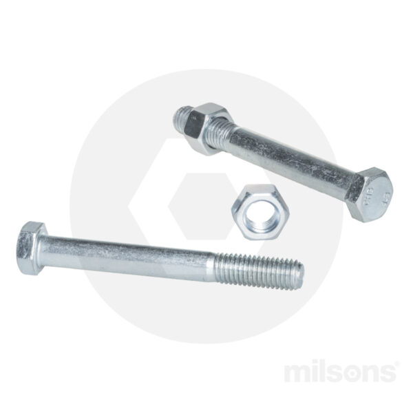 BOLT/NUT MILD STEEL M12x75 ZINC