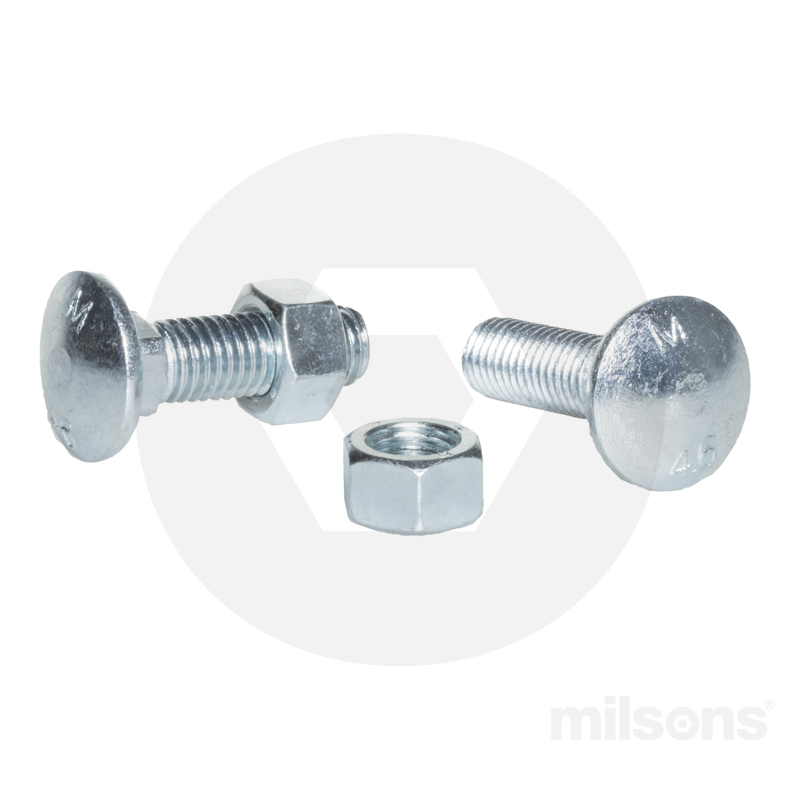 COACH BOLT/NUT MILD STEEL M6x60 ZINC
