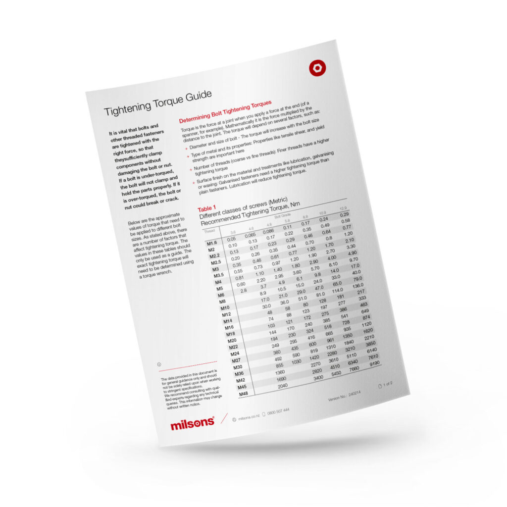 Tightening Torque Guide Preview Image
