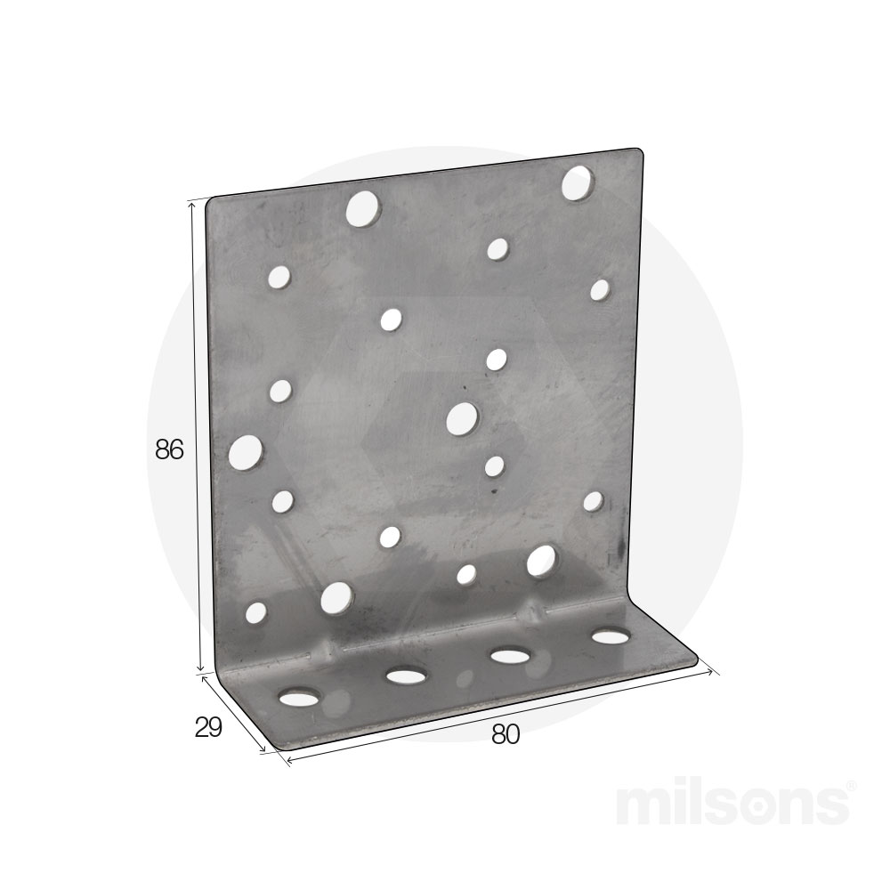 CPC L BRACKET 86X80MM 304 STAINLESS STEEL