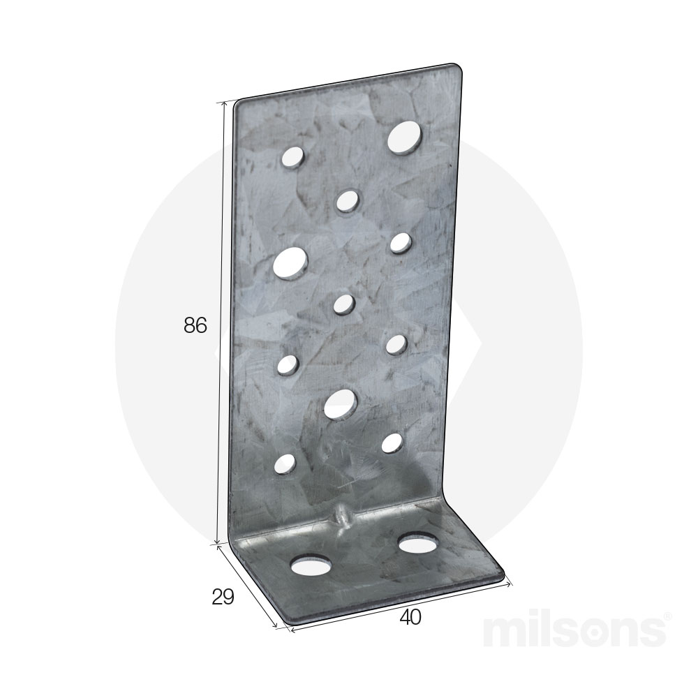 CONCEALED PURLIN CLEAT L BRACKET 86X40MM GALV