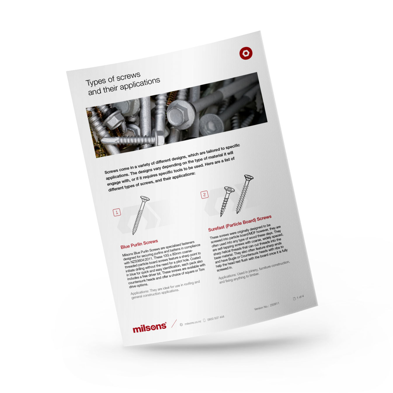 Types of Screws and their Applications | Milsons