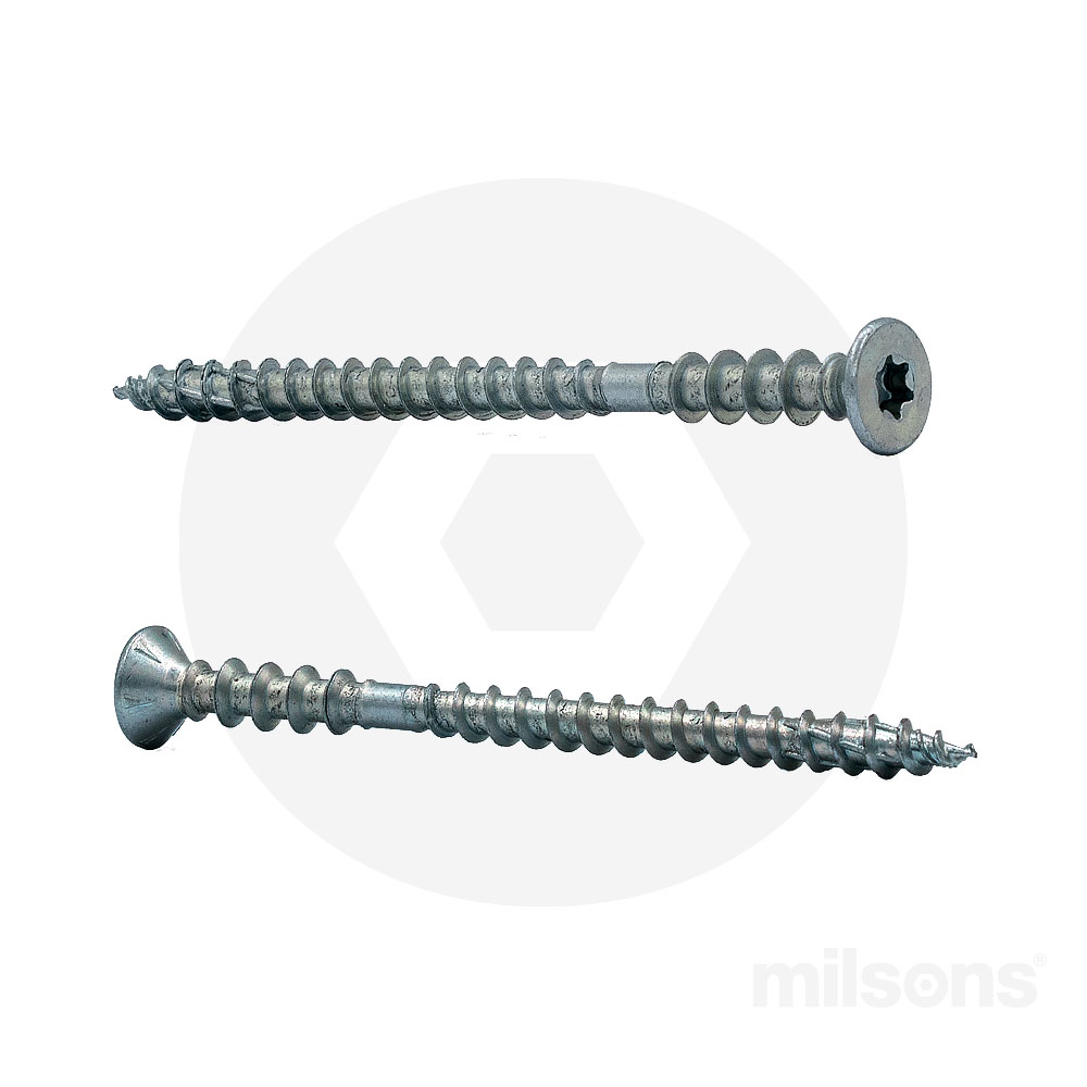 LEVELLING TIMBER SCREW 6MM X 90MM CSK TORX ZINC BOX 100 | Milsons