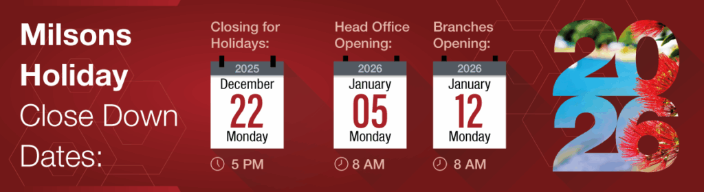 Milsons holiday hours