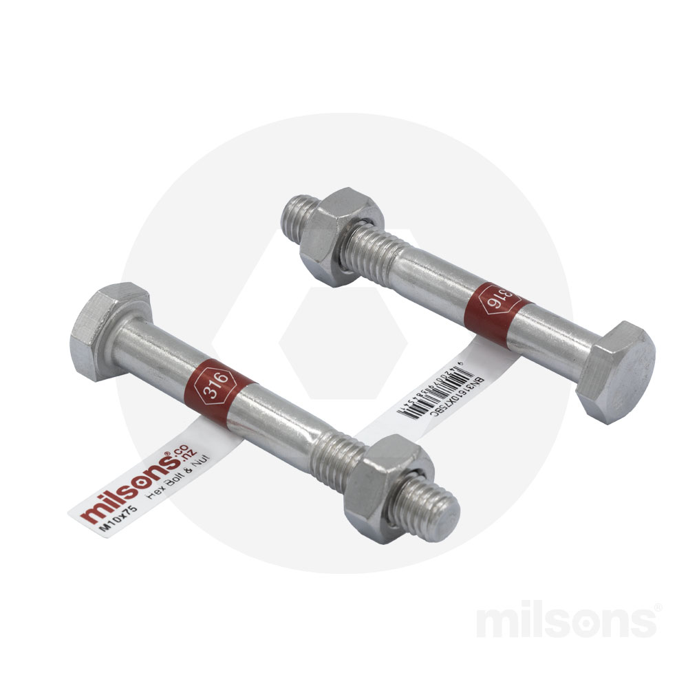 Hex Bolt & Nut T316 Individually Barcoded Product