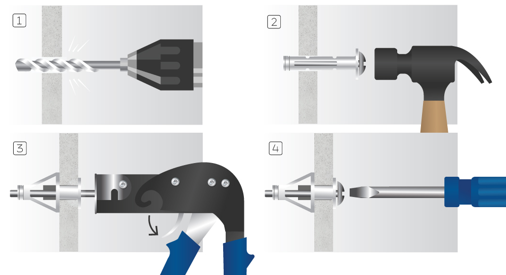 Hollow Wall Anchor Installation Instructions