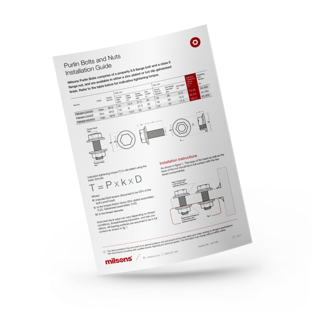 Purlin Bolts and Nuts Installation Guide