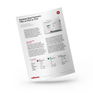 Stainless Steel Fasteners T304 vs T316 vs T410
